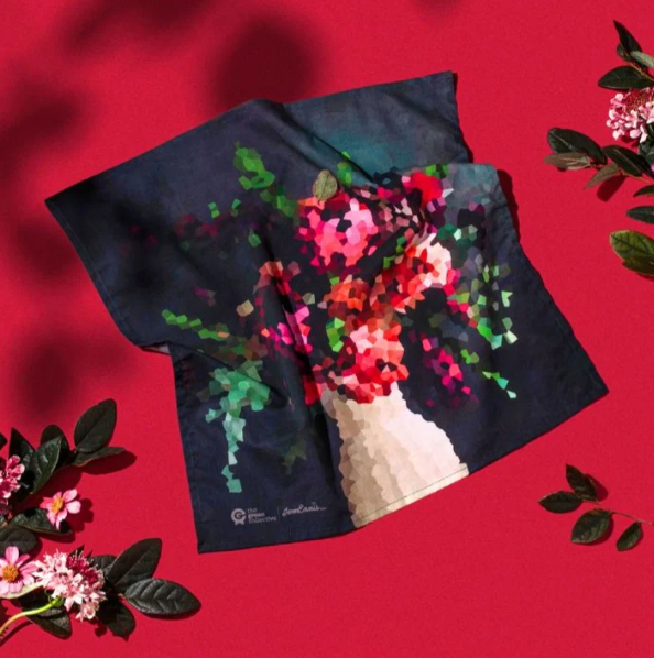 Hank - 11. Midnight Blooms by Jem Ennis - Organic Cotton Handkerchief