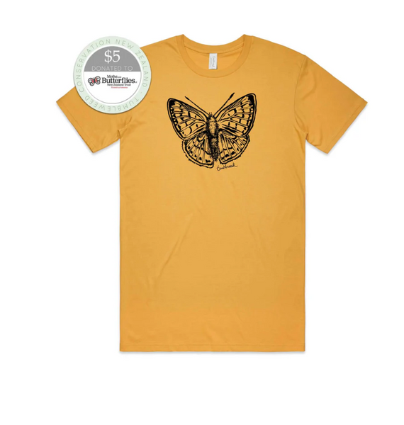 Pepe Para Riki / Copper Butterfly T-Shirt - Womens (Mustard)