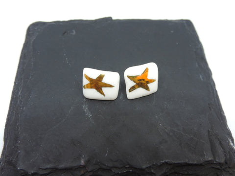 Porcelain Star Studs