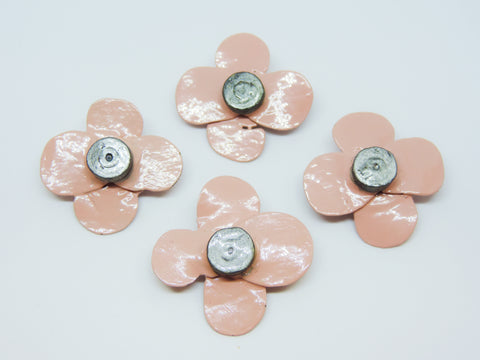 Trench Art Brass Poppy Brooch