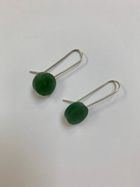 Natural Caim Earring - Pounamu - Sterling Silver