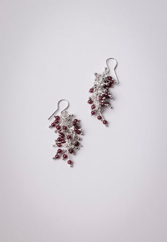 Tutu Garnet & Sterling Silver Hook Earrings