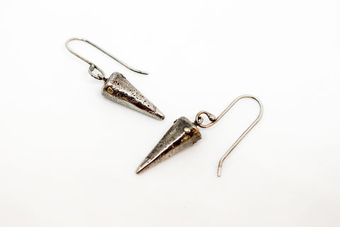 Sterling Silver Cone drops with gold nuggets
