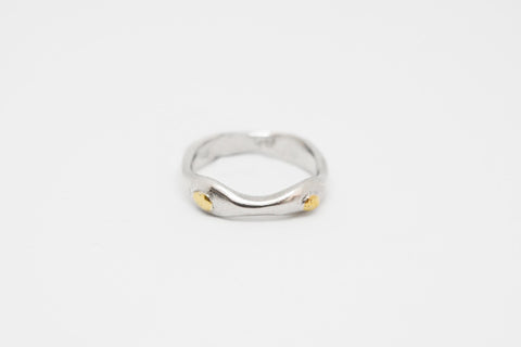Stirling Silver ring with Gold nuggets
