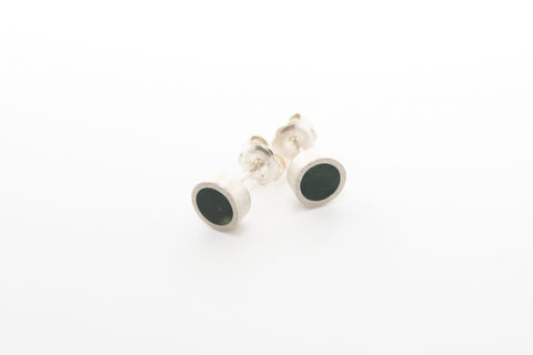 Caim Studs - Pounamu & Stirling Silver