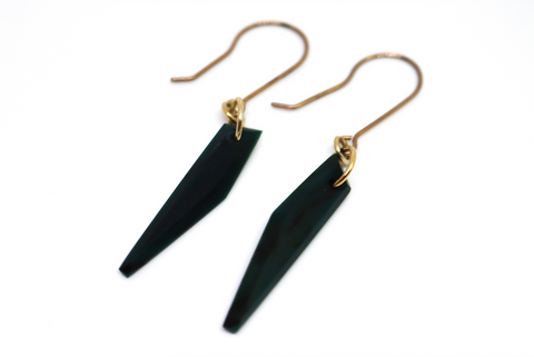 Irregular Facet Cut Long Earrings