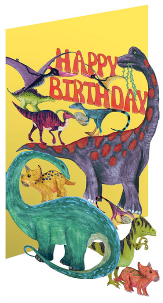 Happy Birthday Dino Laser Cut Birthday Card