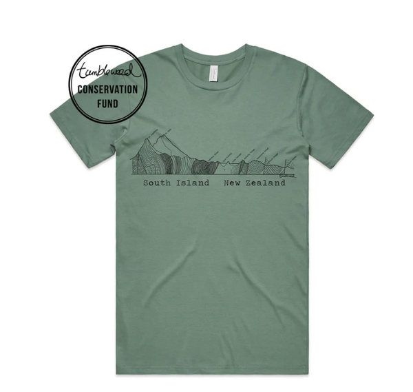 South Island Cross Section T-Shirt - Mens (Sage)