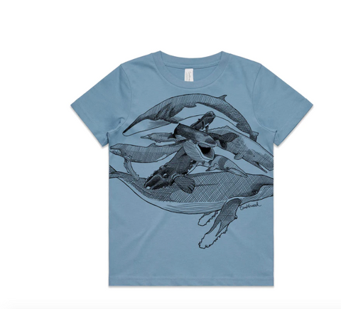 Whales T-Shirt - Kids (Blue)