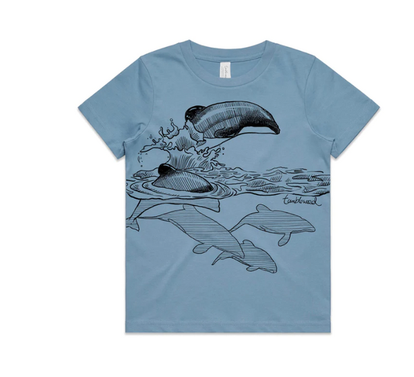Māui Dolphin T-Shirt - Kids (Blue)