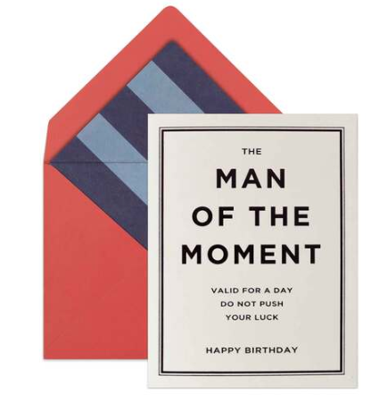 Man of the Moment Happy Birthday Card