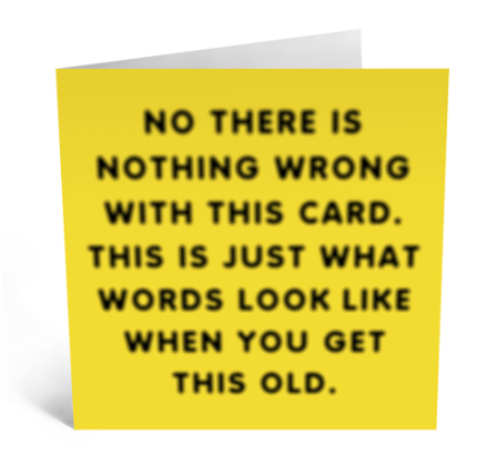 Blurry Words Card