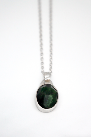 Facet Long Oval Pendant