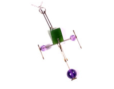 Pounamu, Amethyst and Stainless Steel Necklace