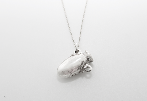 Sterling Silver Handcast Amphora Vessel Pendant
