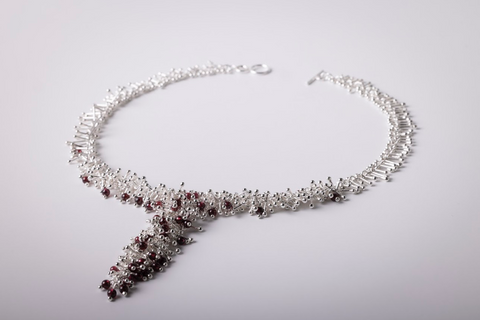 Tutu Garnet & Sterling Silver Cascade Necklace