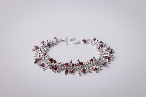 Tutu Garnet & Sterling Silver Bracelet