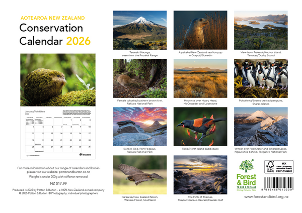 2026 New Zealand Conservation Calendar