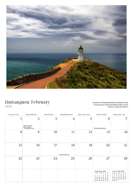 2026 Ngā Horanuku o Aotearoa Calendar