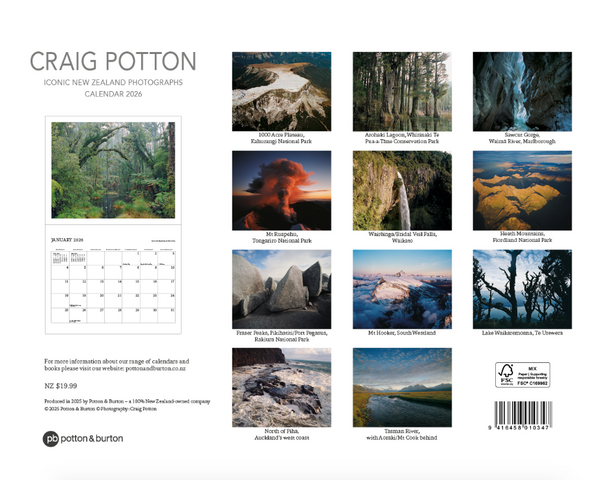 2026 Craig Potton Calendar - Iconic New Zealand Photographs