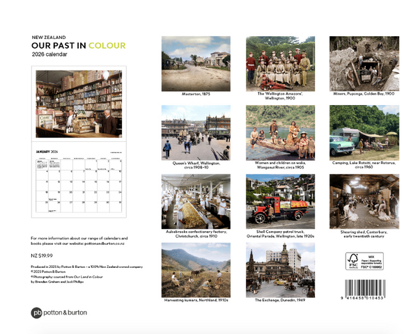 2026 New Zealand Our Past in Colour Calendar