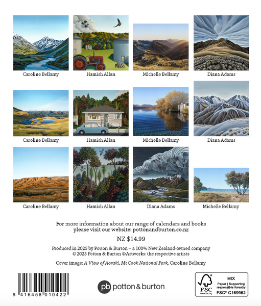 2026 The Landscape in Contemporary New Zealand Art Calendar - CD Desk Format