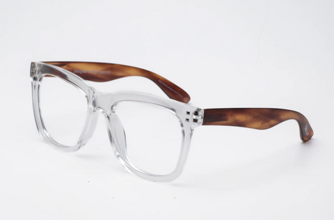 Daily Eyewear - 11am Crystal with Havana Reading Glasses