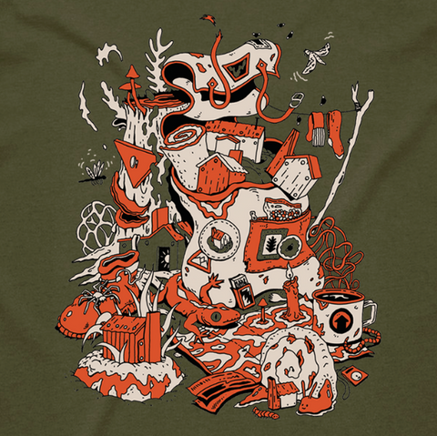 Hut Bagger Tee (Army - Dark Green)