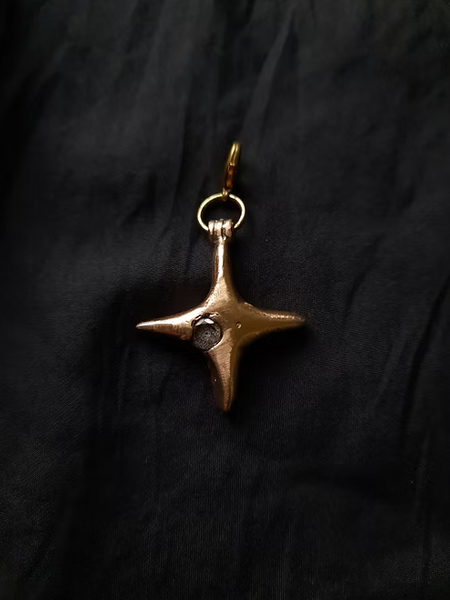 Star Charm (With Indigo Silk Ribbon)
