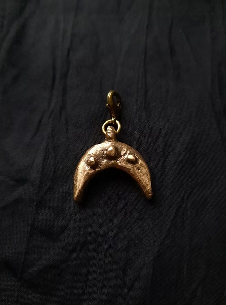 Moon Charm (With Jet Ribbon)