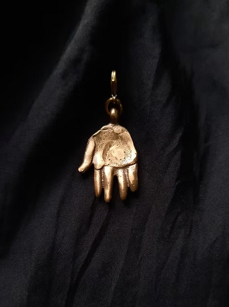 Hand Charm (With Rosewood Silk Ribbon)