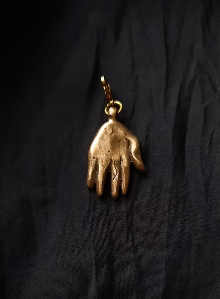 Hand Charm (With Rosewood Silk Ribbon)