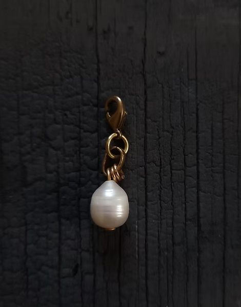 Amulet in Pearl (With Indigo Ribbon)