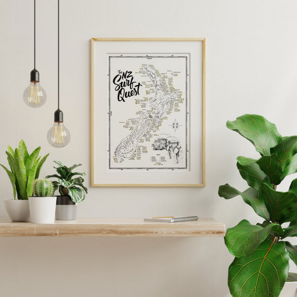 The NZ Surf Quest print map (Unframed)