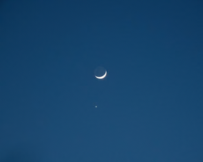 The Moon and Venus Greeting Card