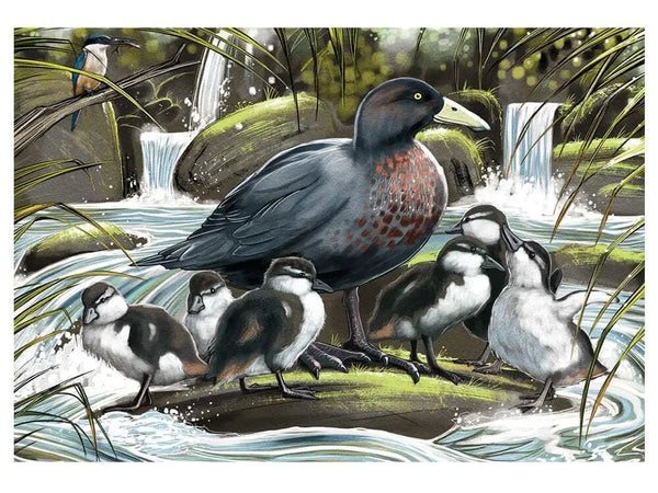 Treasures of Aotearoa 96pc Frame Tray Jigsaw Puzzle - Blue Duck Brood