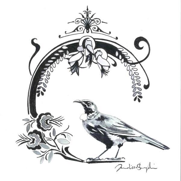 Deco Tui (mini card) - Melissa Sharplin