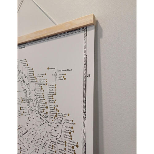 The NZ Surf Map Magnetic Hanging Frame