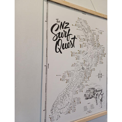 The NZ Surf Map Magnetic Hanging Frame