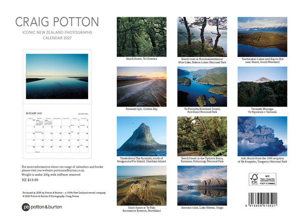 2027 Craig Potton Calendar - Iconic New Zealand Photographs