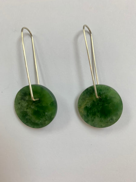 Natural Caim Earring - Pounamu - Sterling Silver