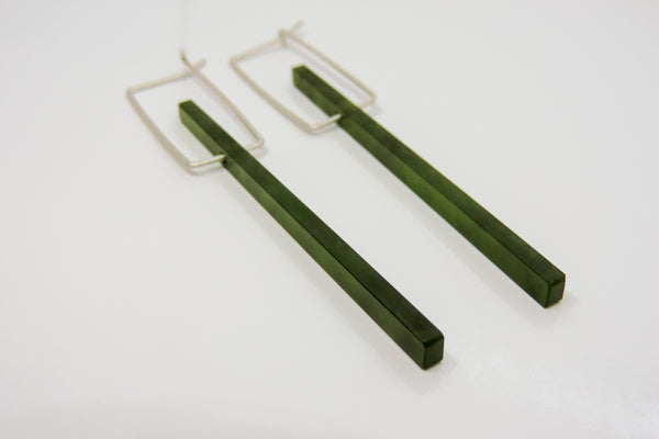 Pounamu Column Earrings