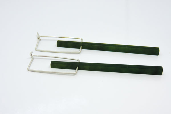 Pounamu Column Earrings