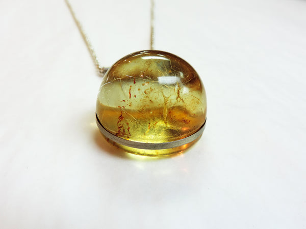 Kauri Copal and Stirling Silver Pendant