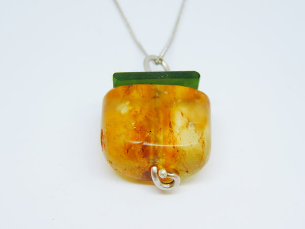 Kauri Copal and Pounamu Pendant