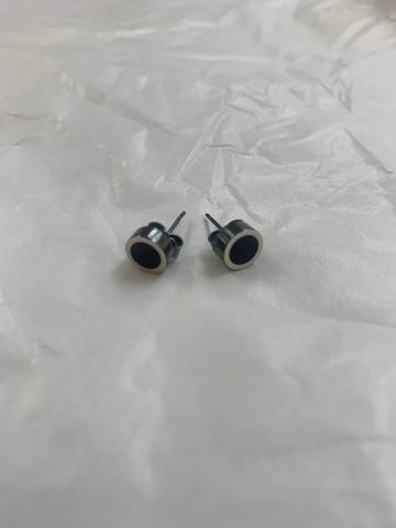 Caim Studs - Australian Black Jade & Oxidised Stirling Silver