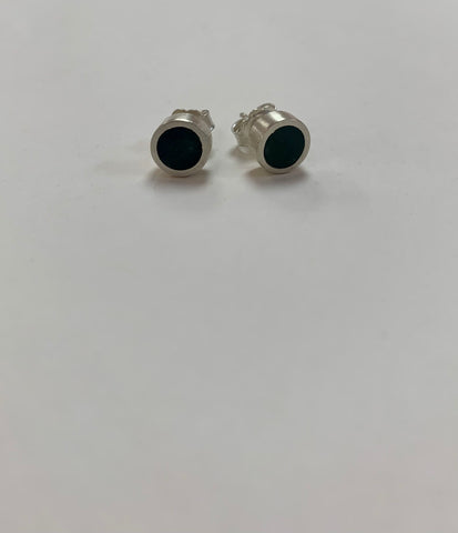 Caim Studs - Pounamu & Stirling Silver