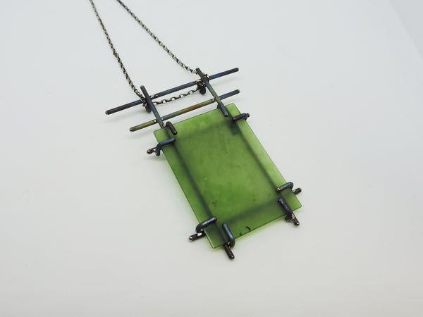 Pounamu, Titanium and Stirling Silver Pendant