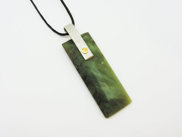 Pounamu, Stirling Siver and 24ct Gold Pendant