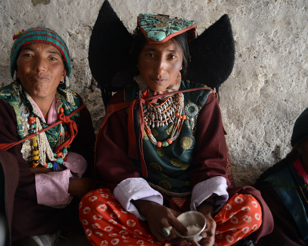 Ladakh Woman, Traditional Headpiece